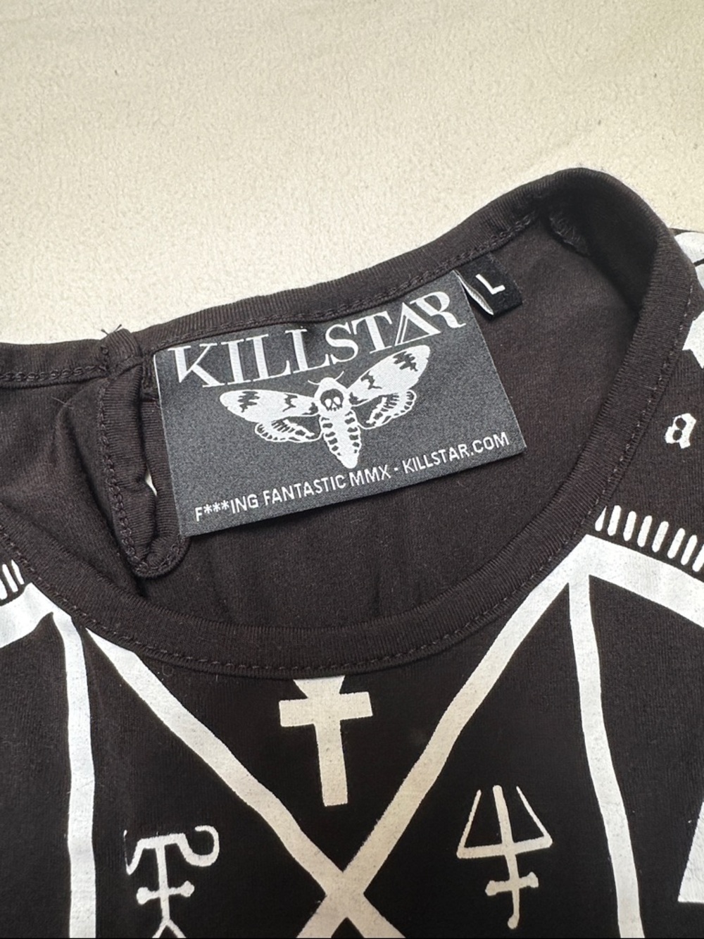 Killstar Black and White Occult Print Skater Dress - Picture 2 of 5